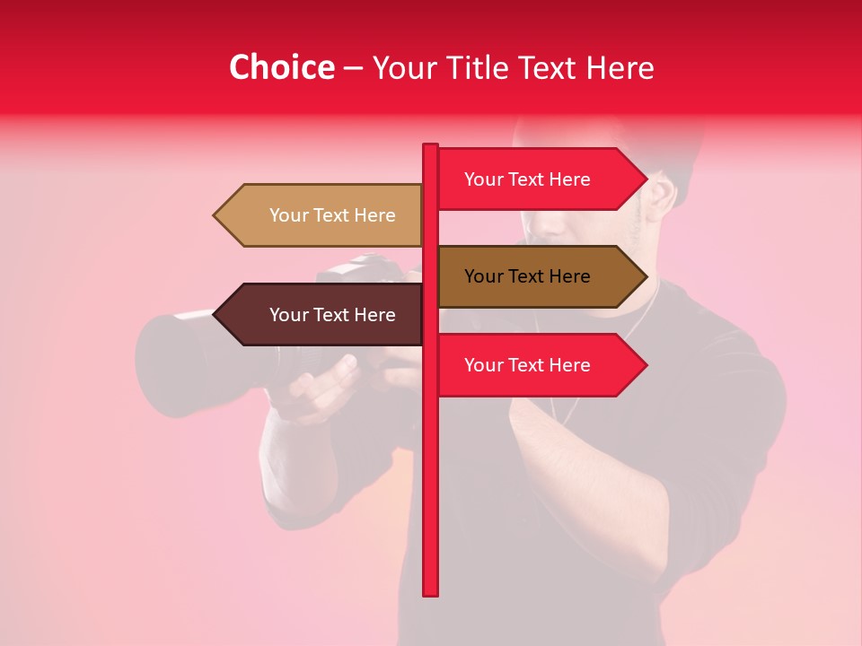 Hand Photograph Guy PowerPoint Template