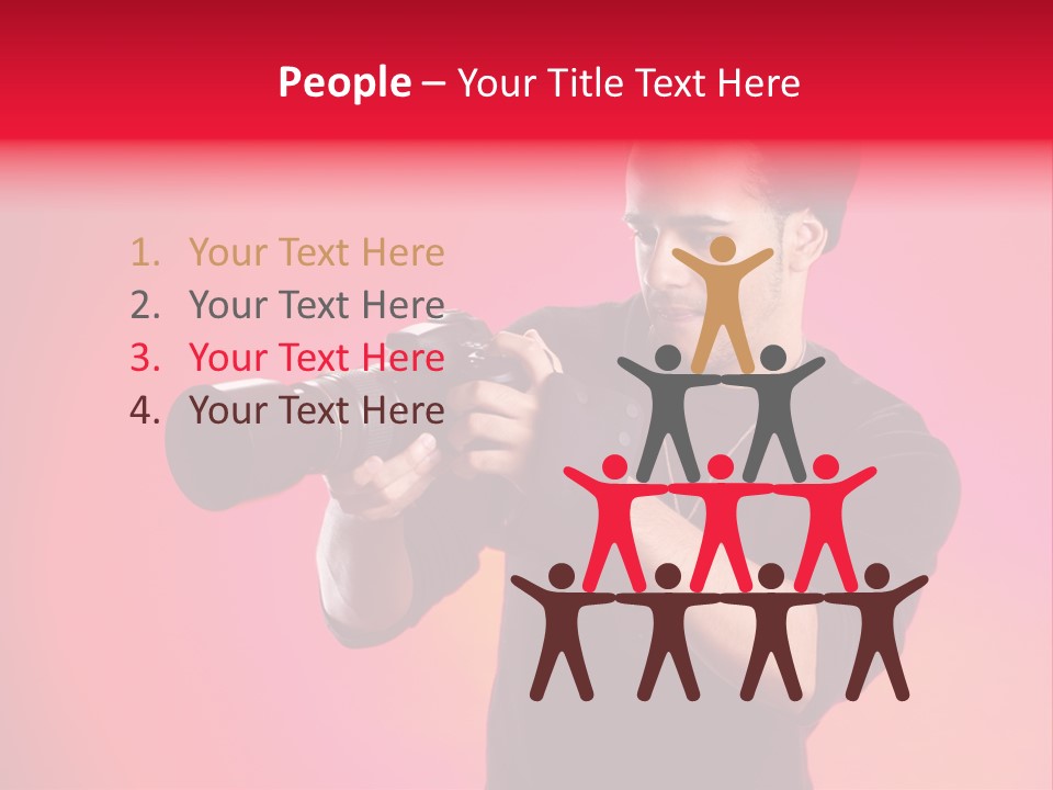 Hand Photograph Guy PowerPoint Template