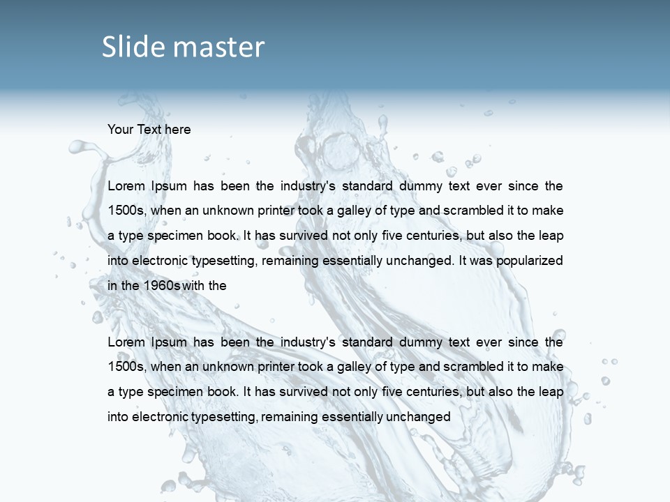 Liquid Isolated Blue PowerPoint Template