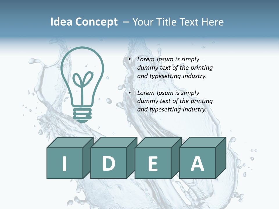Liquid Isolated Blue PowerPoint Template