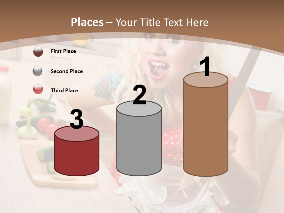 Aggressive Girl Cooking PowerPoint Template