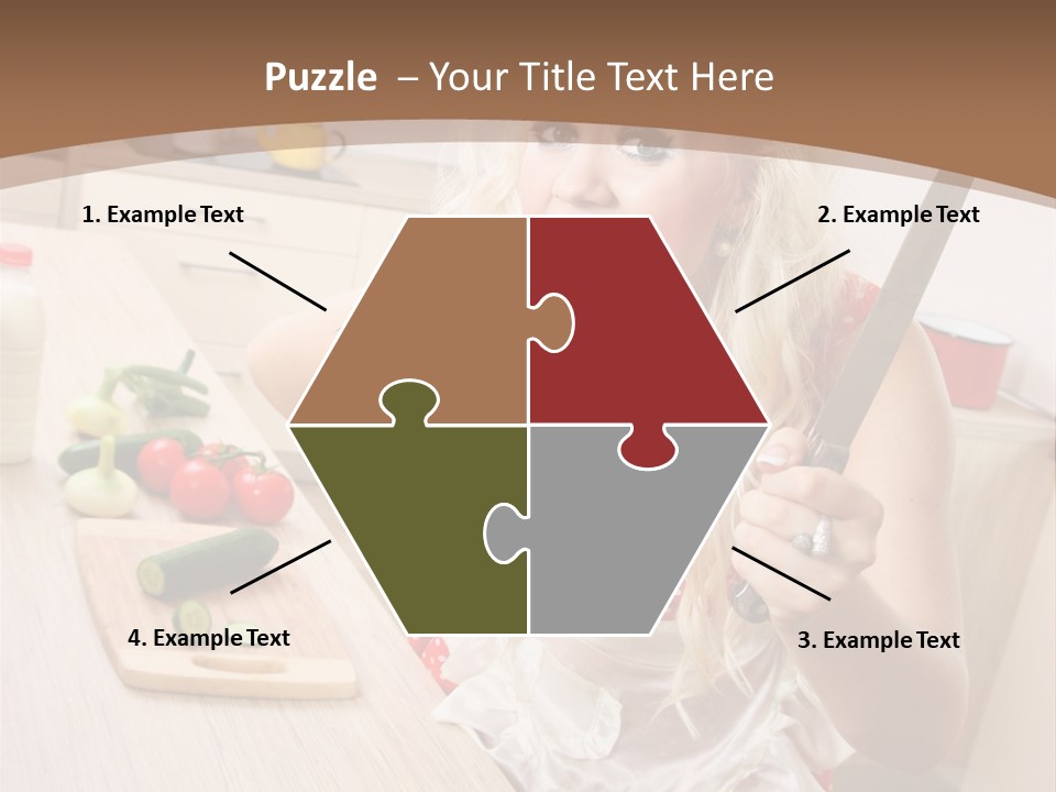 Aggressive Girl Cooking PowerPoint Template