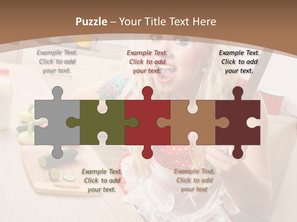 Aggressive Girl Cooking PowerPoint Template