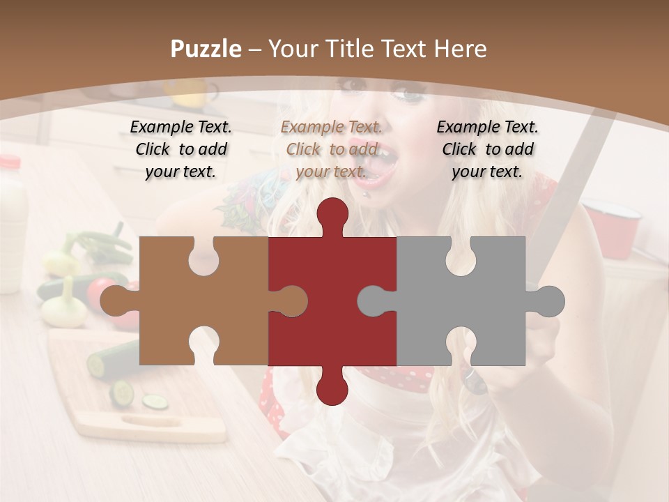 Aggressive Girl Cooking PowerPoint Template