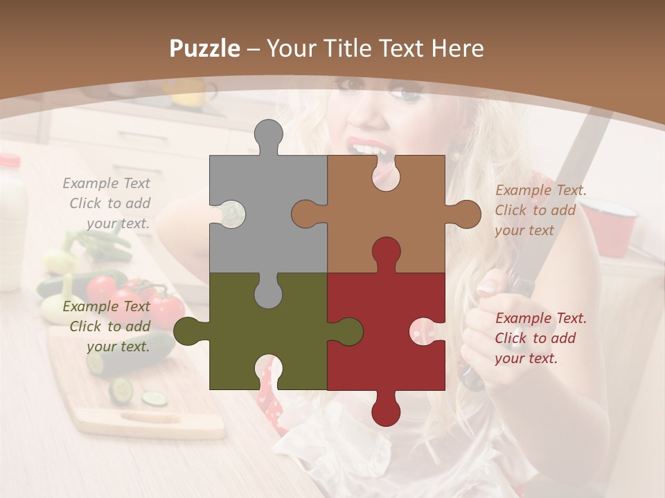 Aggressive Girl Cooking PowerPoint Template