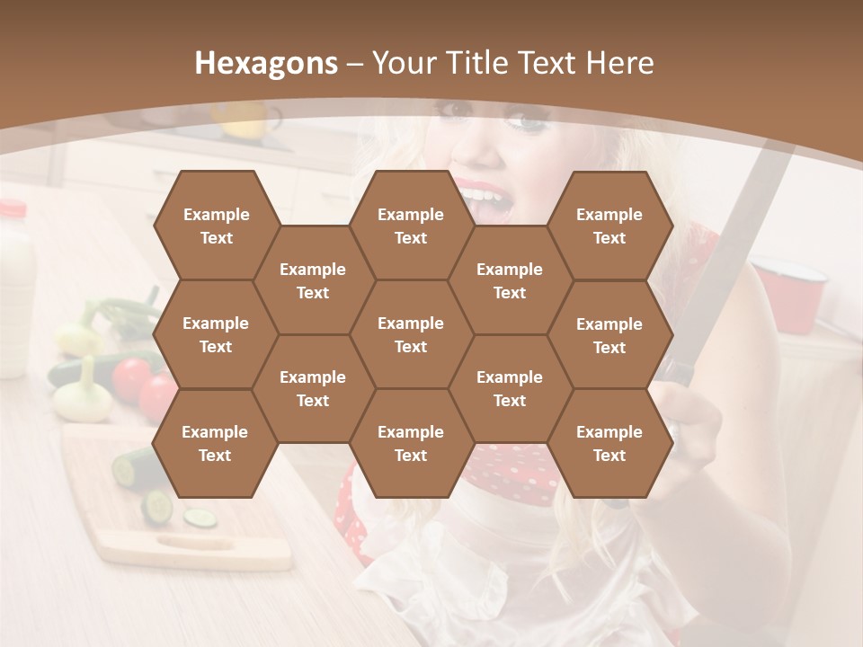 Aggressive Girl Cooking PowerPoint Template