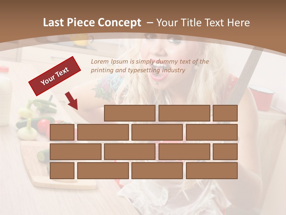 Aggressive Girl Cooking PowerPoint Template