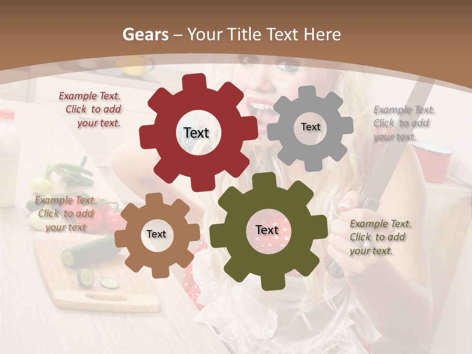 Aggressive Girl Cooking PowerPoint Template