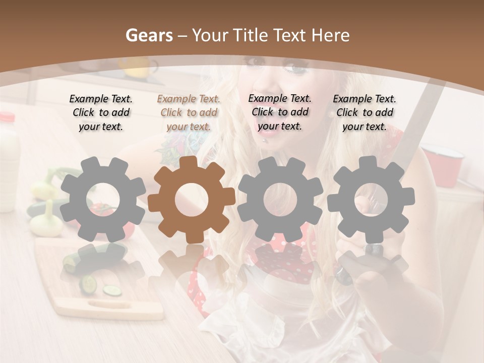 Aggressive Girl Cooking PowerPoint Template