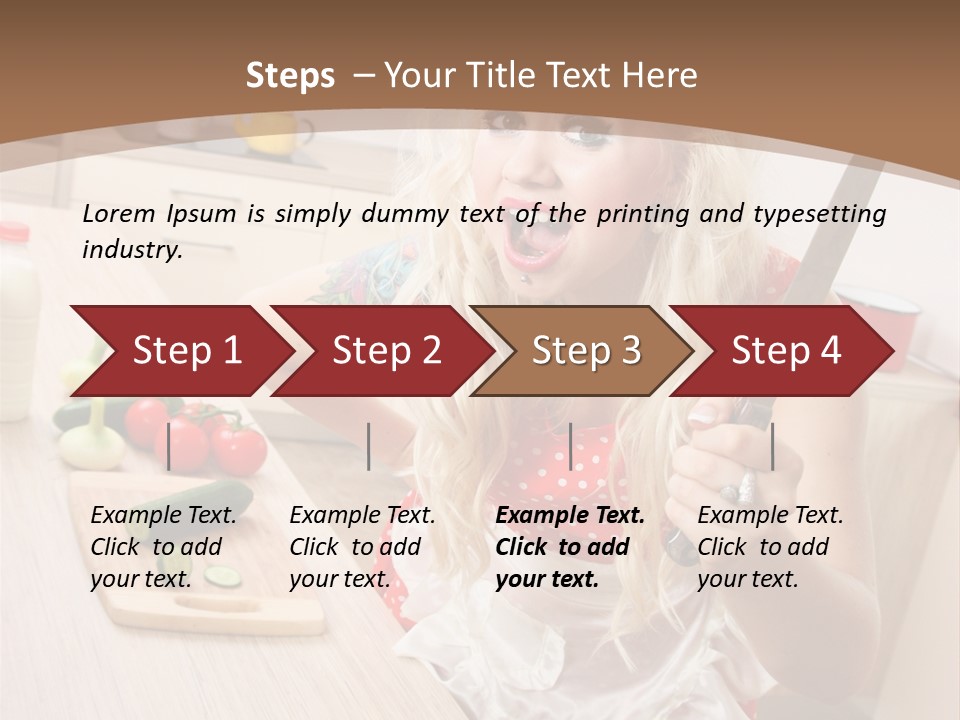 Aggressive Girl Cooking PowerPoint Template