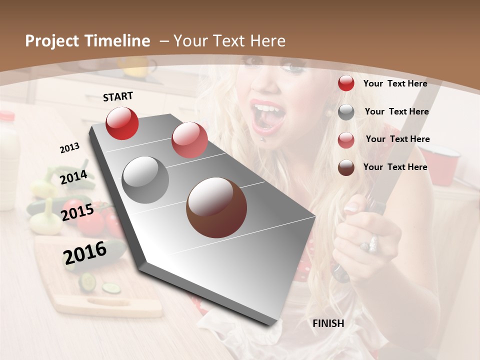 Aggressive Girl Cooking PowerPoint Template