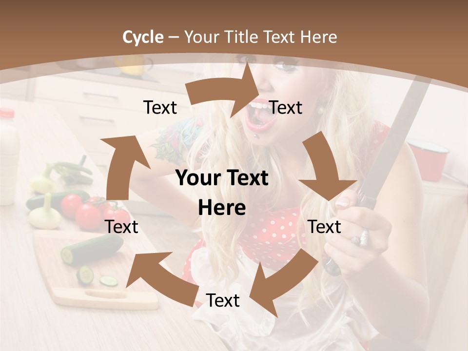 Aggressive Girl Cooking PowerPoint Template