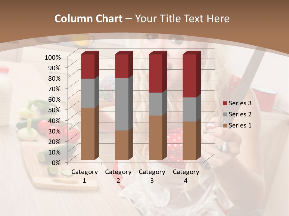Aggressive Girl Cooking PowerPoint Template