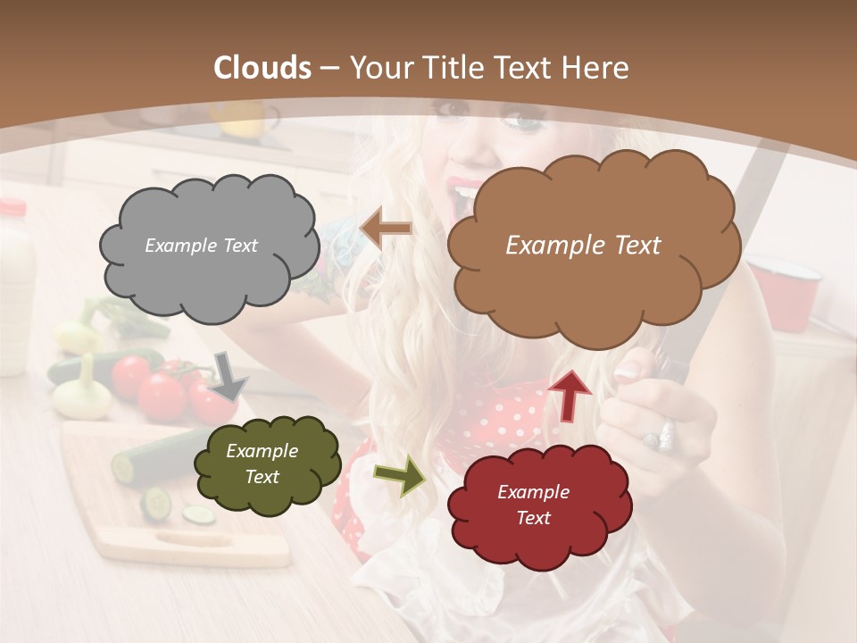 Aggressive Girl Cooking PowerPoint Template