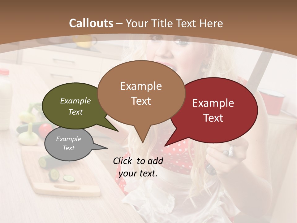 Aggressive Girl Cooking PowerPoint Template