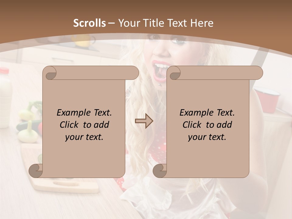 Aggressive Girl Cooking PowerPoint Template