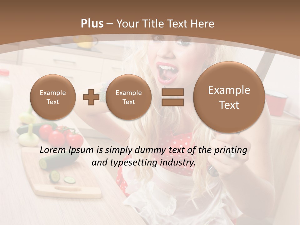 Aggressive Girl Cooking PowerPoint Template