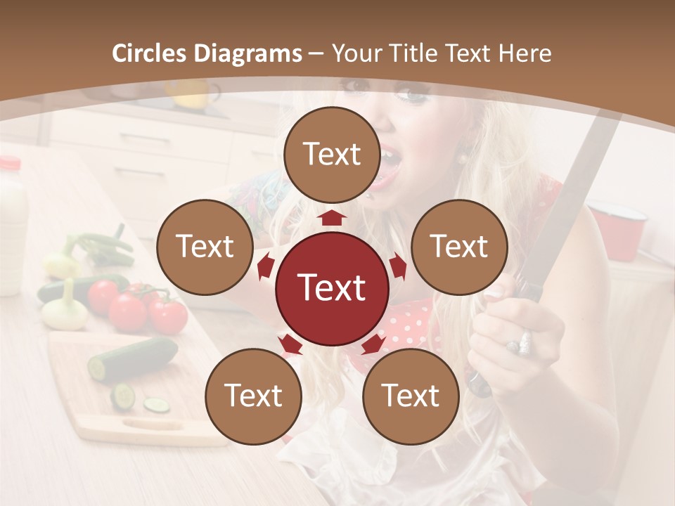 Aggressive Girl Cooking PowerPoint Template