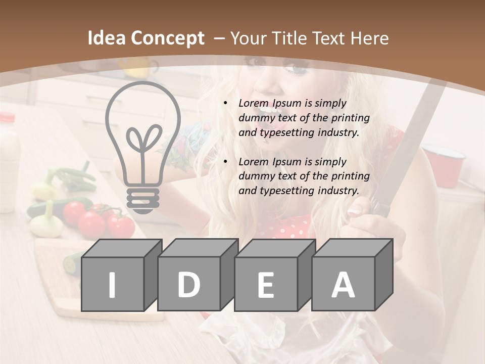 Aggressive Girl Cooking PowerPoint Template