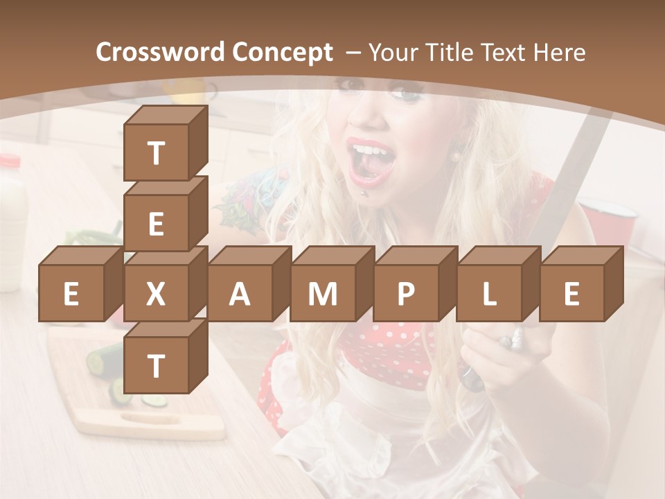 Aggressive Girl Cooking PowerPoint Template