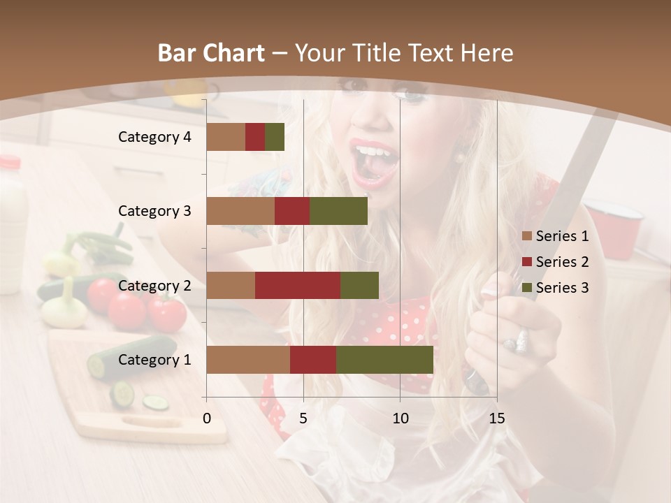 Aggressive Girl Cooking PowerPoint Template