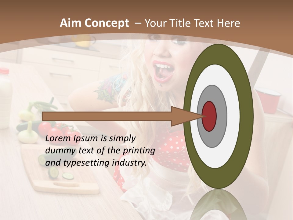 Aggressive Girl Cooking PowerPoint Template