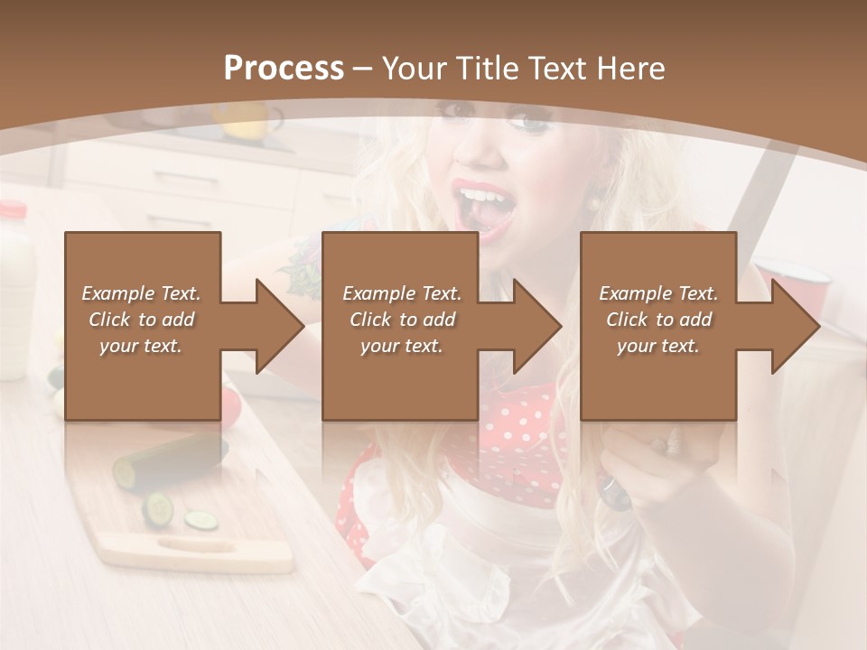 Aggressive Girl Cooking PowerPoint Template