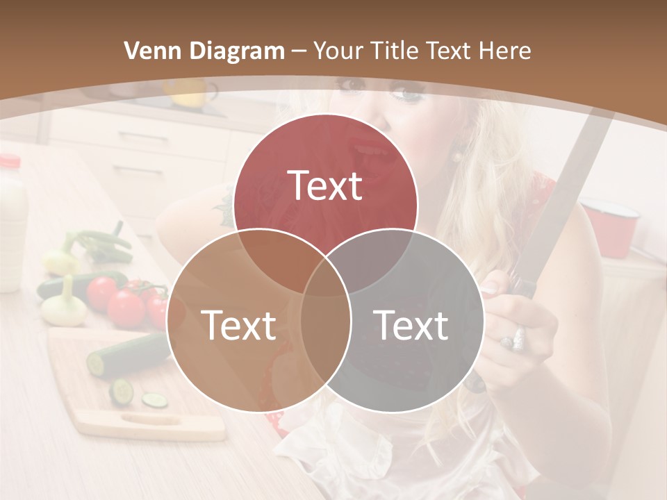 Aggressive Girl Cooking PowerPoint Template