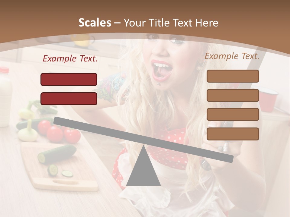 Aggressive Girl Cooking PowerPoint Template