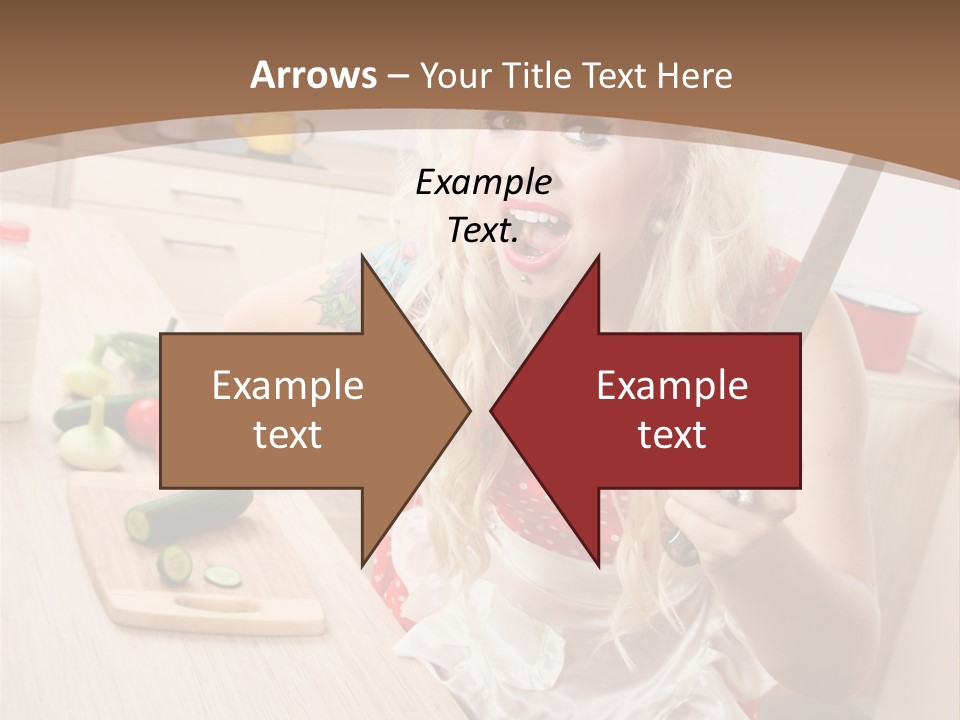 Aggressive Girl Cooking PowerPoint Template