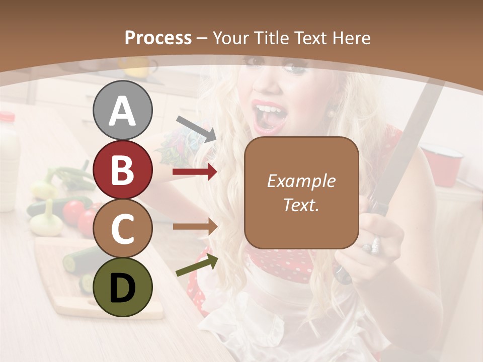 Aggressive Girl Cooking PowerPoint Template