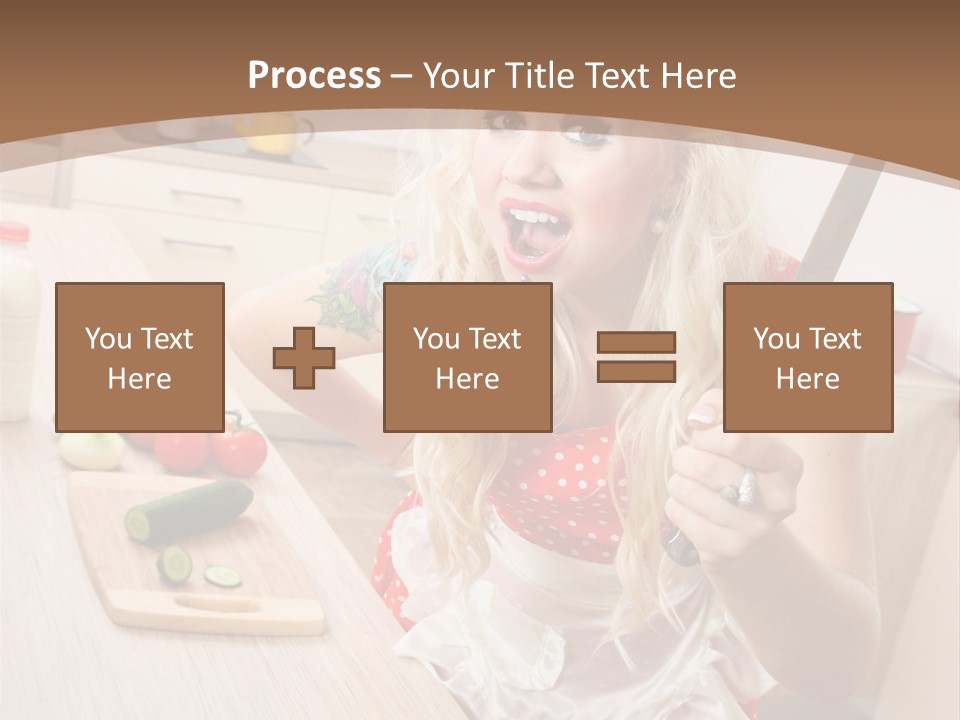 Aggressive Girl Cooking PowerPoint Template