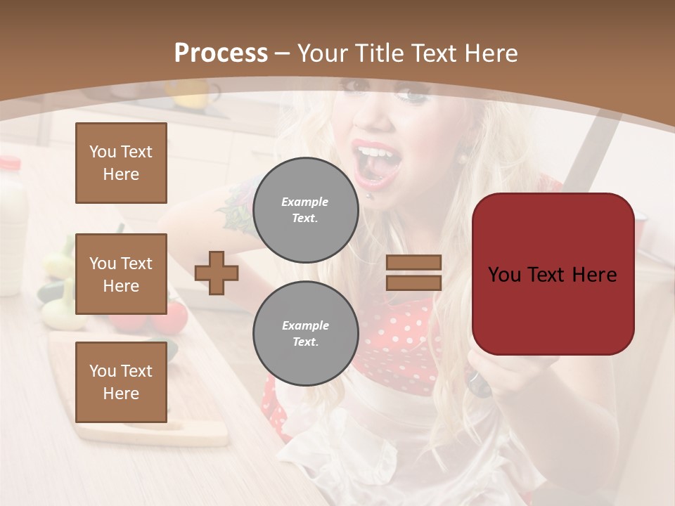Aggressive Girl Cooking PowerPoint Template