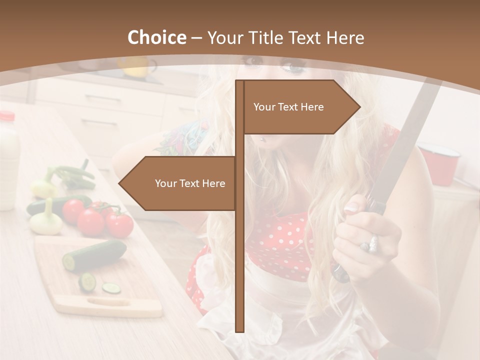 Aggressive Girl Cooking PowerPoint Template
