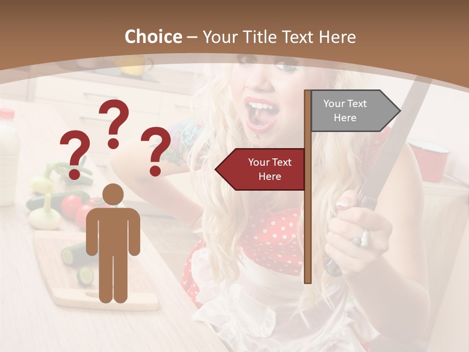 Aggressive Girl Cooking PowerPoint Template