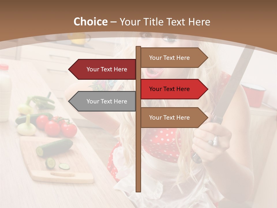 Aggressive Girl Cooking PowerPoint Template