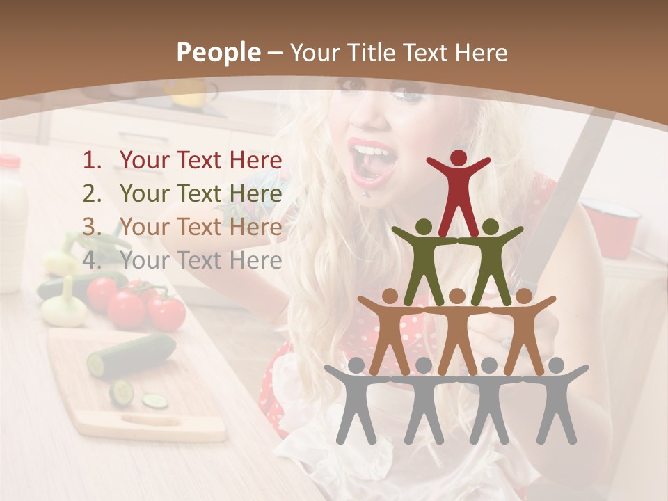 Aggressive Girl Cooking PowerPoint Template