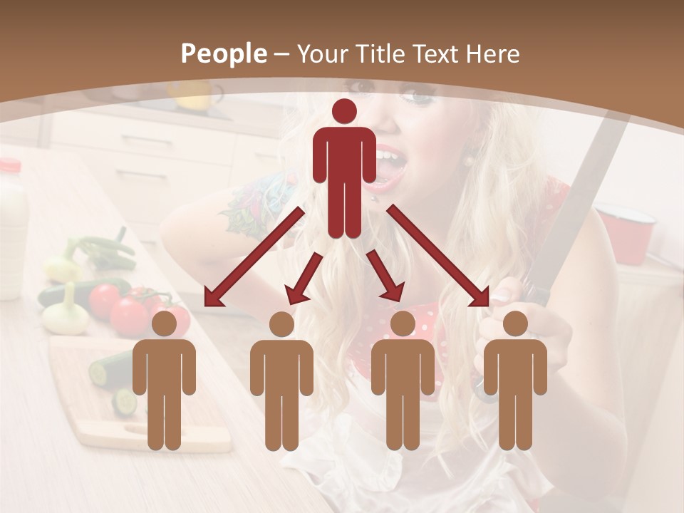 Aggressive Girl Cooking PowerPoint Template