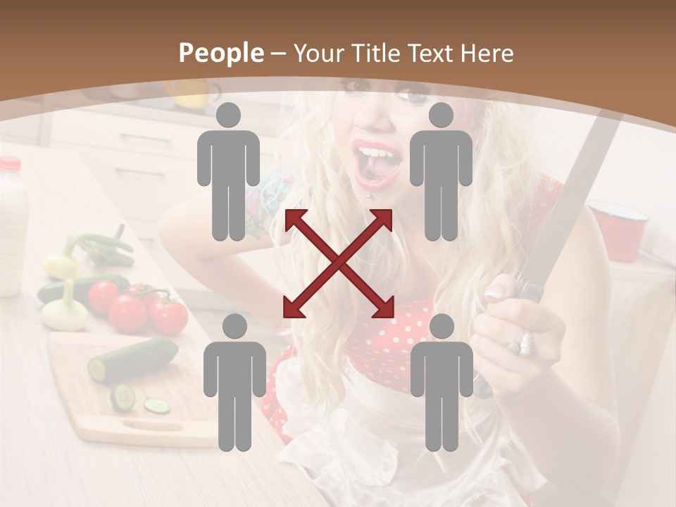 Aggressive Girl Cooking PowerPoint Template