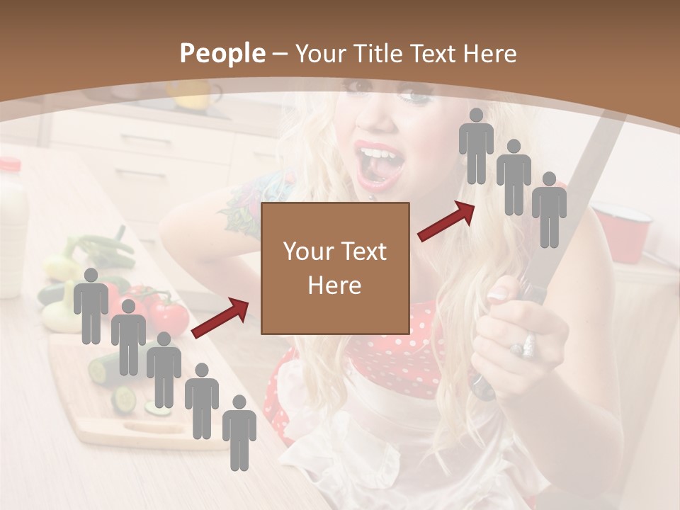 Aggressive Girl Cooking PowerPoint Template