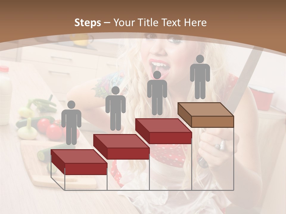 Aggressive Girl Cooking PowerPoint Template