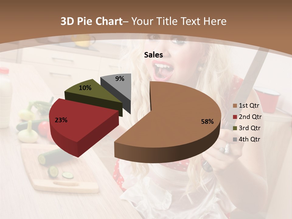 Aggressive Girl Cooking PowerPoint Template