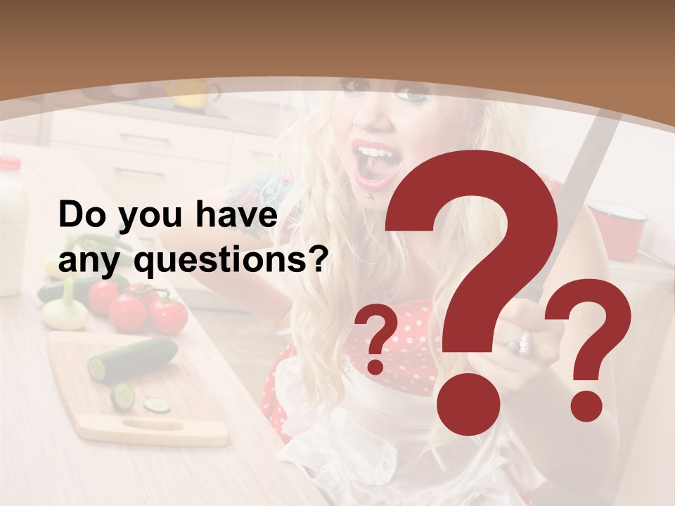 Aggressive Girl Cooking PowerPoint Template