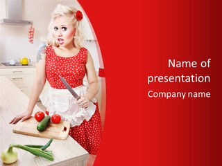 Surprised Dieting Portrait PowerPoint Template