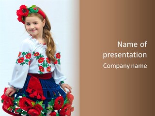 Beauty Wreath Costume PowerPoint Template