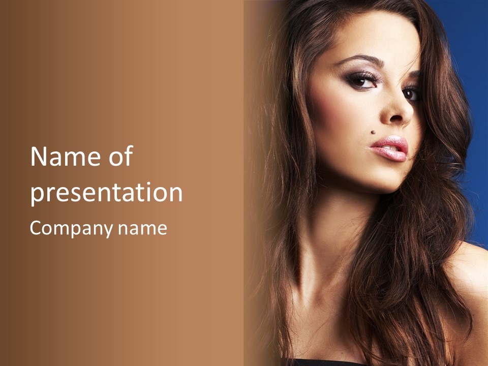 Posing Face Charm PowerPoint Template