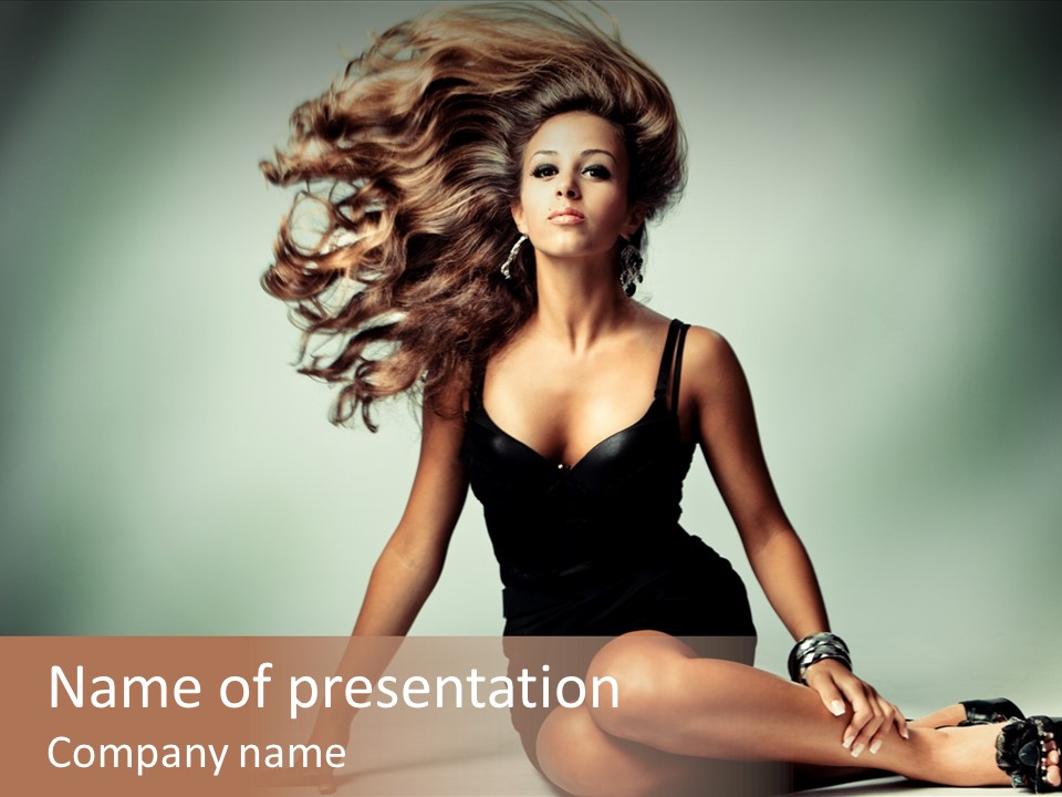 Curly Shiny Hairstyle PowerPoint Template