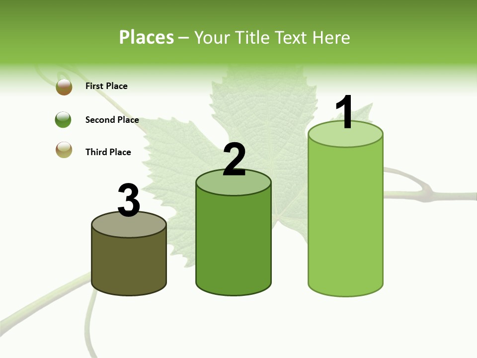 Green Isolation Grapes PowerPoint Template