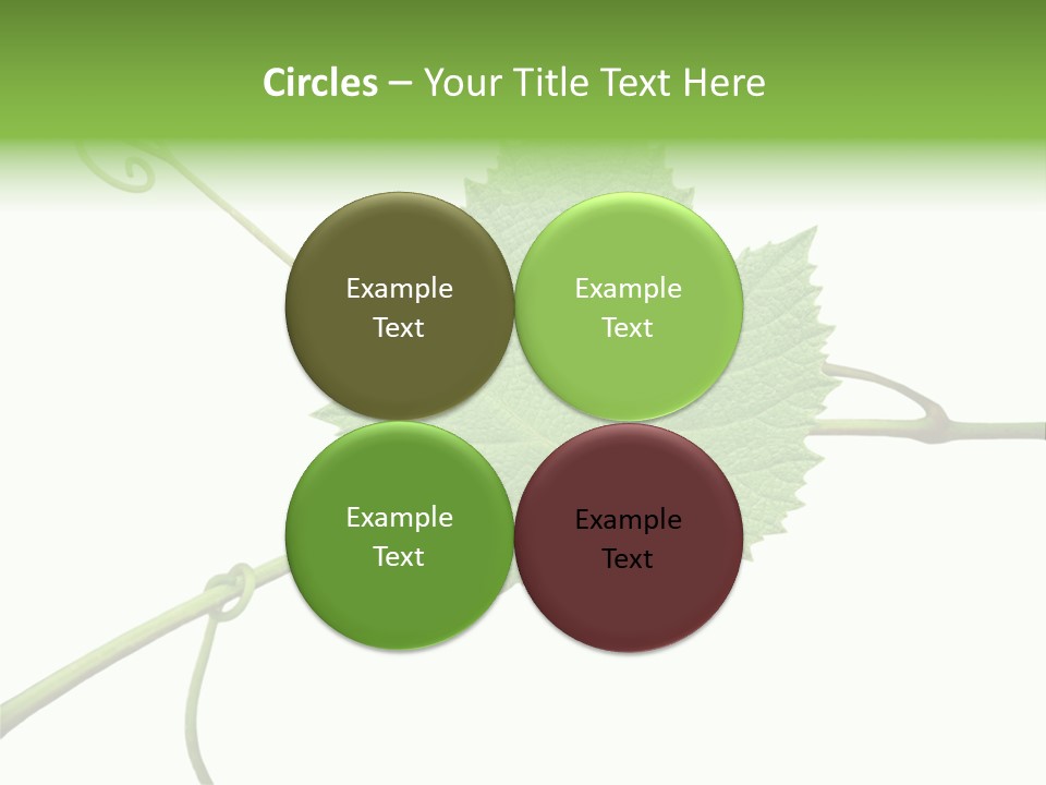 Green Isolation Grapes PowerPoint Template
