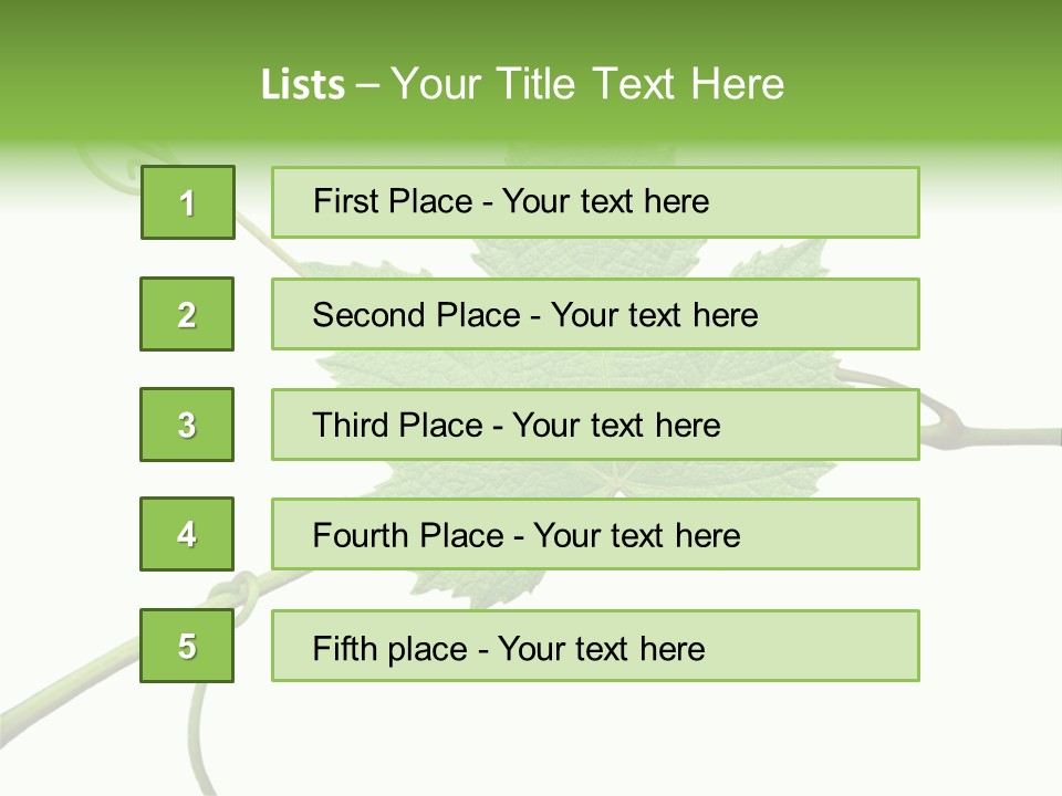Green Isolation Grapes PowerPoint Template
